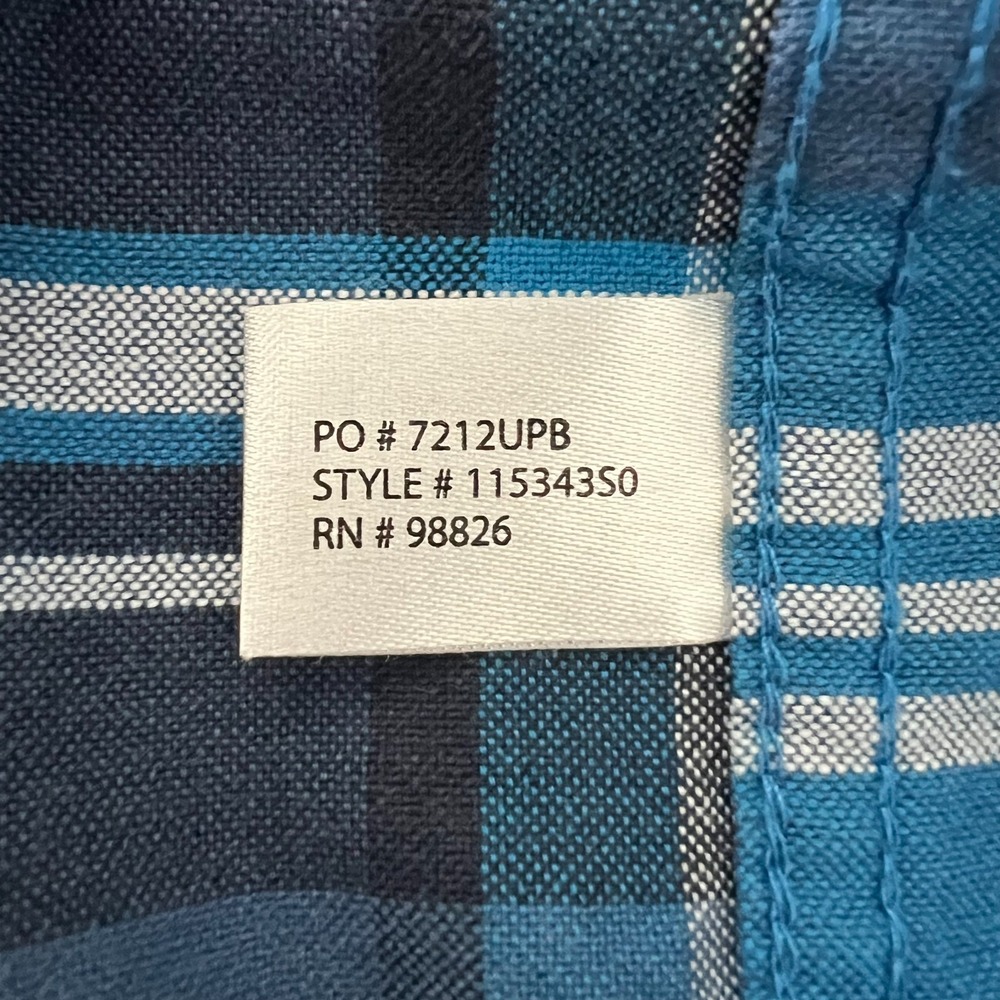 US POLO ASSN Blue Plaid Long Sleeve Shirt Men's Size XXL 2XL Button Down Pony - Picture 8 of 13